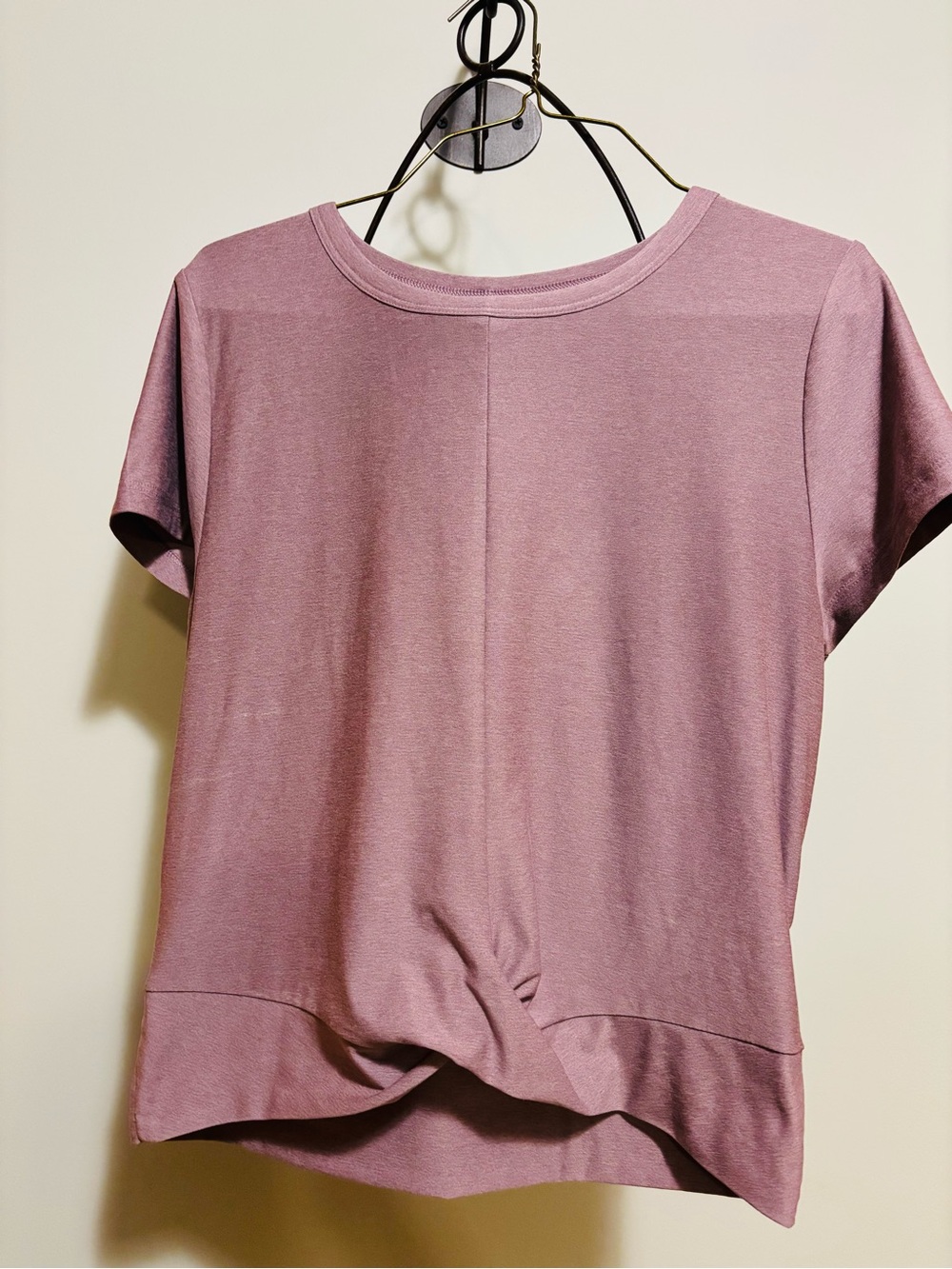 Old Navy Dusty Mauve Short Sleeve Twist-Hem Tee